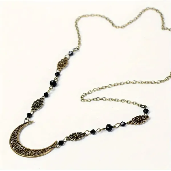 Crescent Moon Head Chain Vintage Style Crystal‎ Flower Bohemian Gypsy Headwear - Image 8