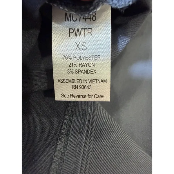 Med Couture Touch Pewter Gray‎ XS Women’s Scrub Top MC7448 V-Neck 1 Pocket - Image 9