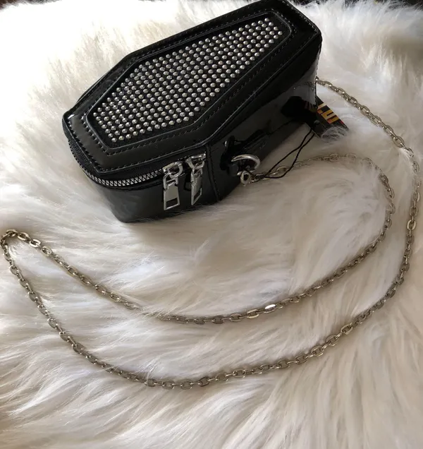 Coffin Studded Shoulder Bag W/Chain NEW! - Image 2
