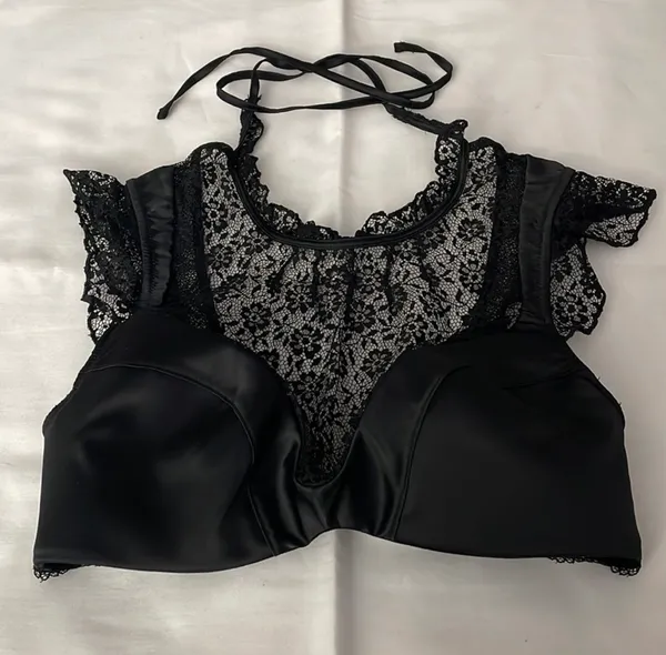 Victoria's Secret Satin & Lace Bra Top Crop Top 32C - Image 5