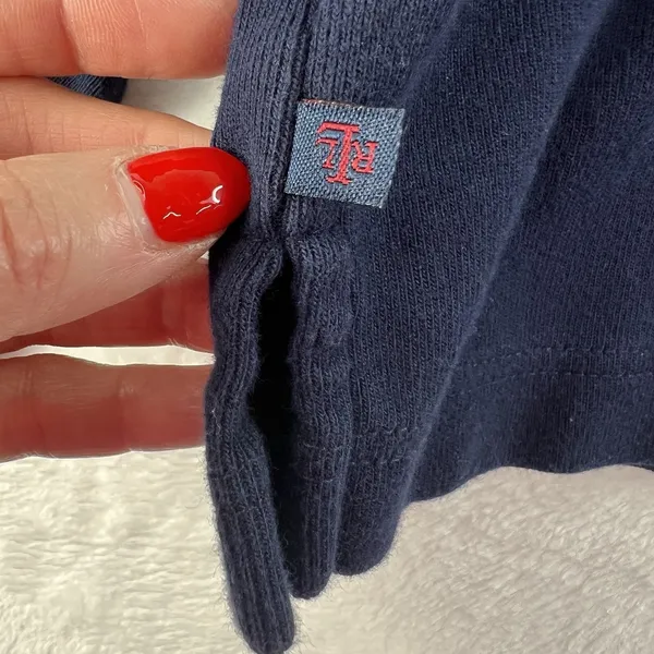 Lauren Ralph Lauren Medium M 1/4 Button Cotton Sweater Navy Blue LRL Women's - Image 8