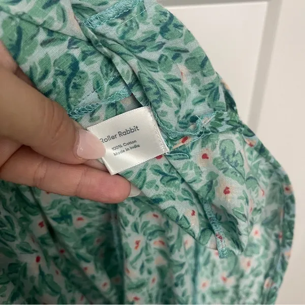 Roller Rabbit Cerro‎ Green Floral Dress Long Sleeve Curtis Maxi - Image 6