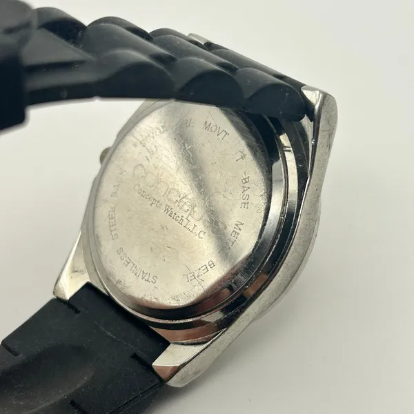 Concepts Breast Cancer Awareness Quartz Watch Crystal Bezel Black Silicon Band - Image 6