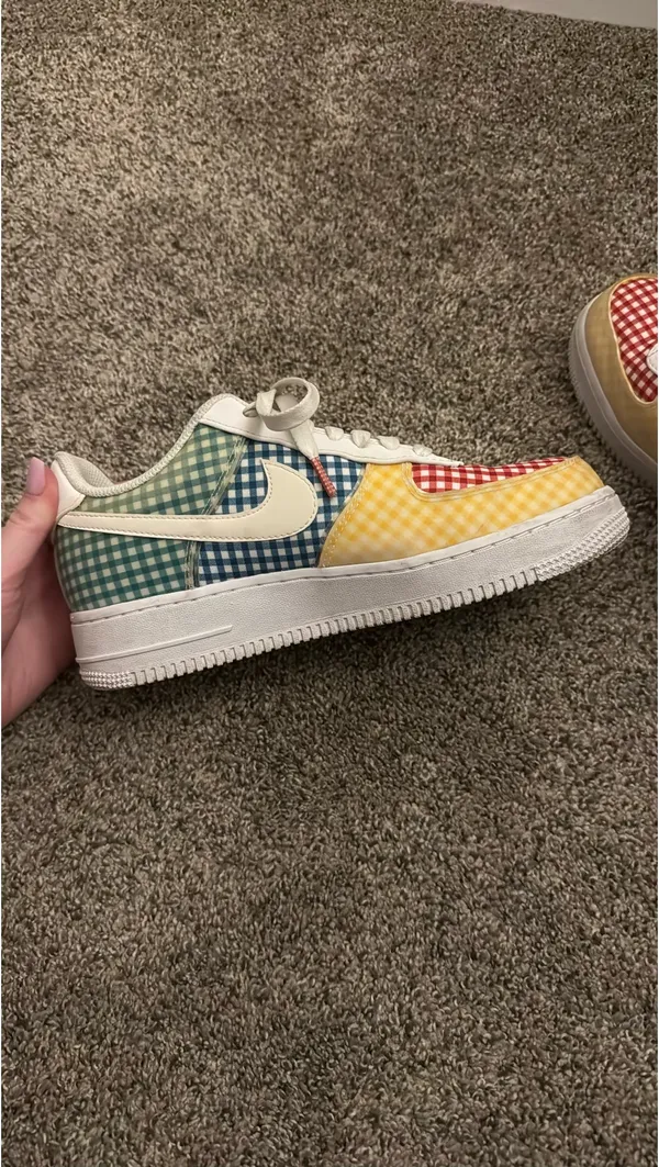 Nike Air Force 1 Gingham Pack Multicolor Sneakers Size 8 - Image 8