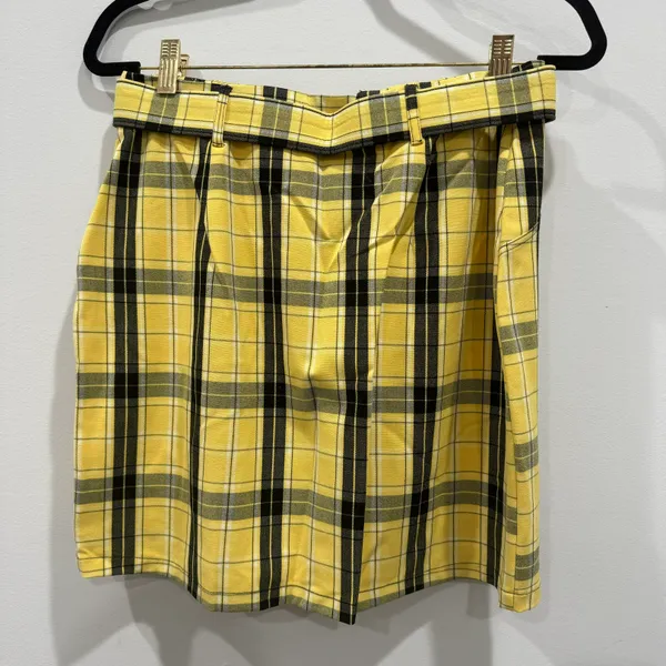 Hollister yellow plaid ultra high rise mini skirt size M NWOT - Image 3