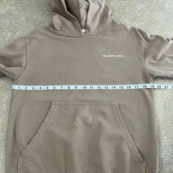 Talentless Pullover Hoodie Sweatshirt Womens XS Beige 100%‎ Cotton Casual Comfy - Image 3