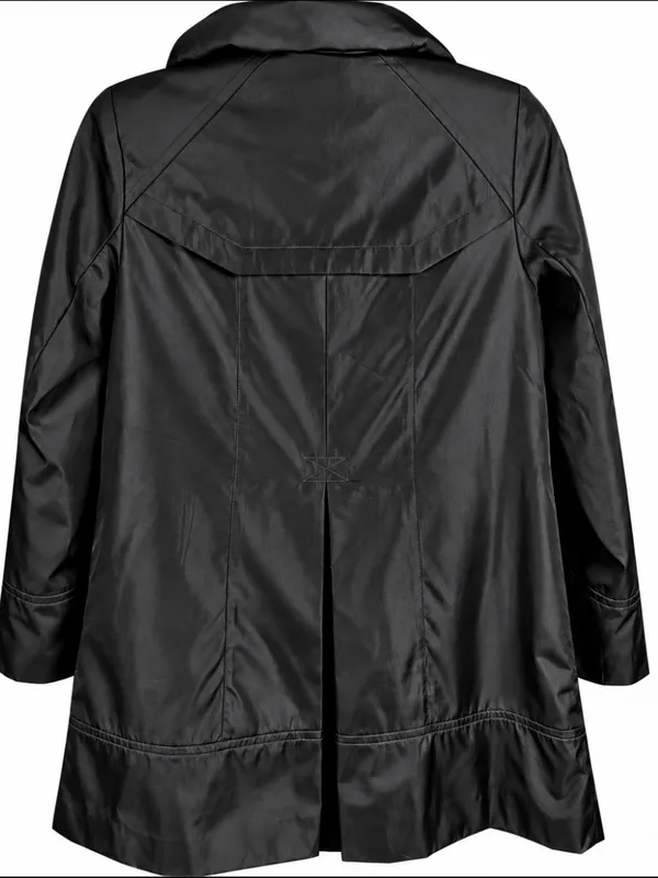 Marc New York Andrew Marc XS Black Raincoat Jacket Detachable Liner Faux Leather - Image 2