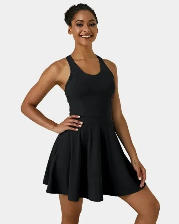 Halara Everyday Backless Activity Dress-New Classic-No Liner Shorts Black S - Image 2