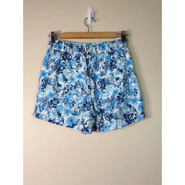 Abercrombie Fitch Floral Shorts Blue White Womens Size S Elastic‎ Waist - Image 2