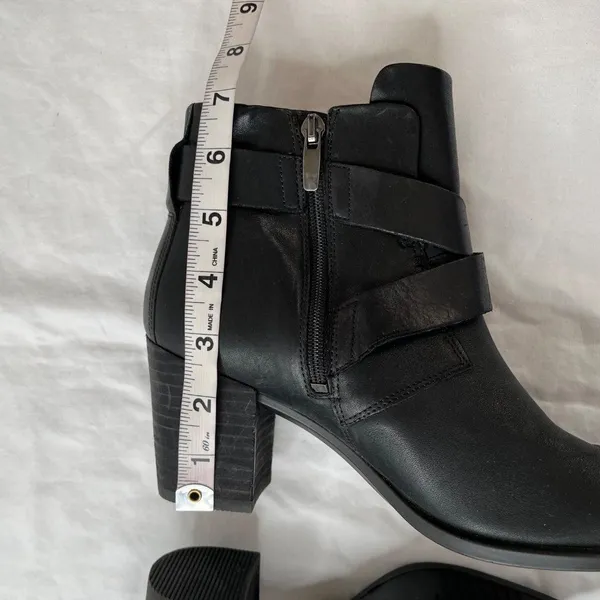 Ecco Womens Black Shape 55 Zip up Leather Mid Cut Boots Size 39 - Image 11
