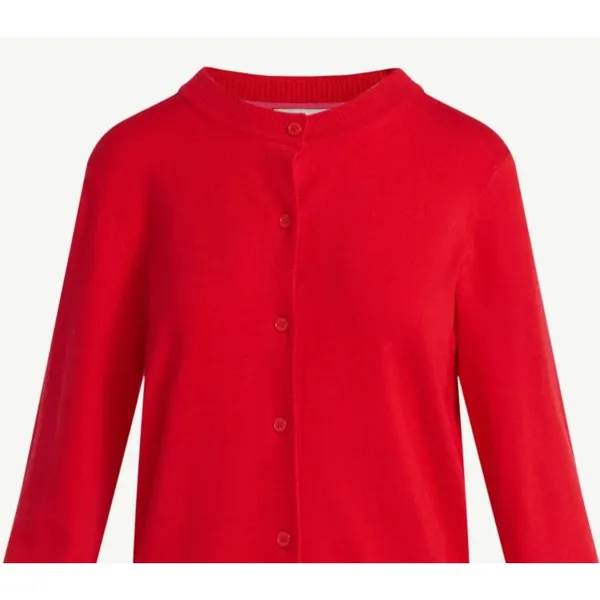 Free Assembly Womens Cardigan Size L Just Red Cozy Yarn Button Up Knit Sweater - Image 5
