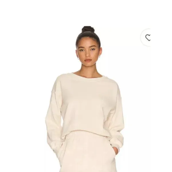 Well Being + Being Well Goldie Sweatshirt Bone White Women's Size M NWT‎ - Image 6