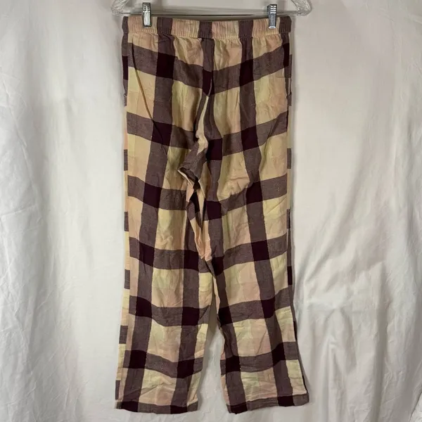 Secret Treasures Beige and Burgundy Plaid Lounge Pajama Pants — Size Small - Image 8