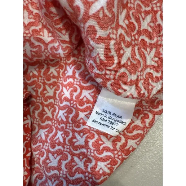 Collared Button Up Top Women Small Red Lightweight Travel Pocket Vacation Work - Image 3