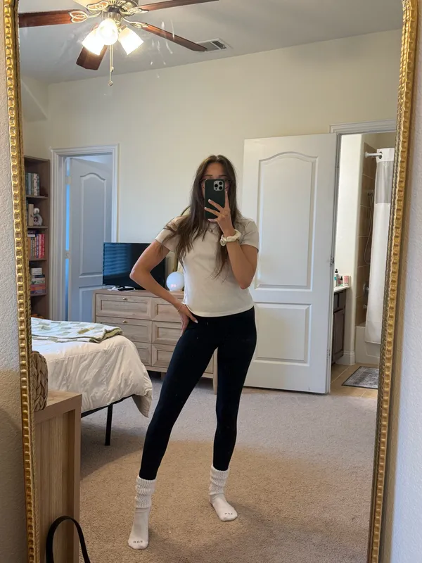 Old Navy Cotton Ribbed White Basic Top - Image 2