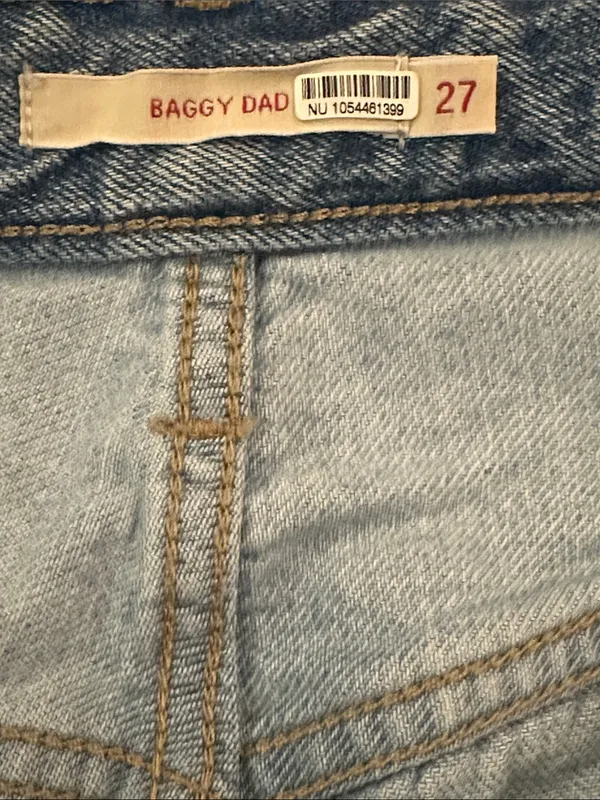 Levi's Premium Baggy Dad Recrafted Two-Tone Relaxed Straight Leg Jeans Sz 27 - Image 8
