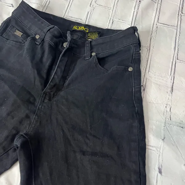 STAG Black Flare Jeans Women’s Size 7 Low Rise Stretch Y2K Retro Bootcut Pants - Image 4