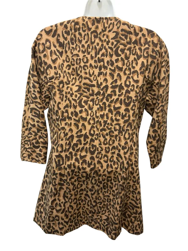 Carol Anderson Invitation Estate Cheetah Jacket Coat XS Mid Length One Button - Image 4
