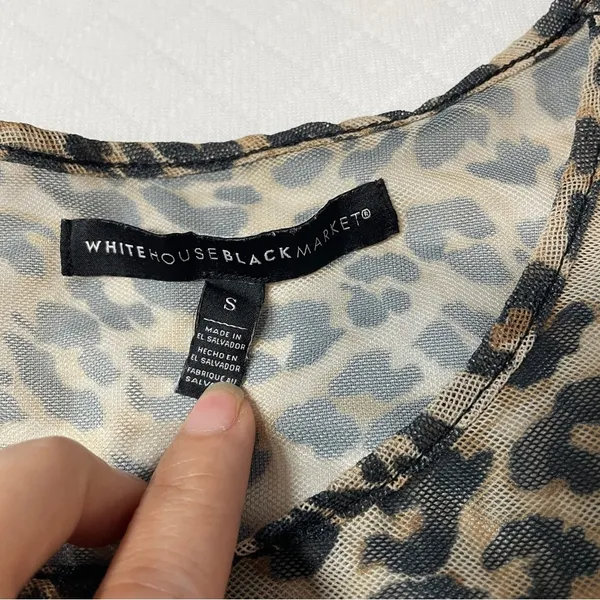 White House Black Market Mesh Cheetah‎ Print Tank Top Women’s size small - Image 2