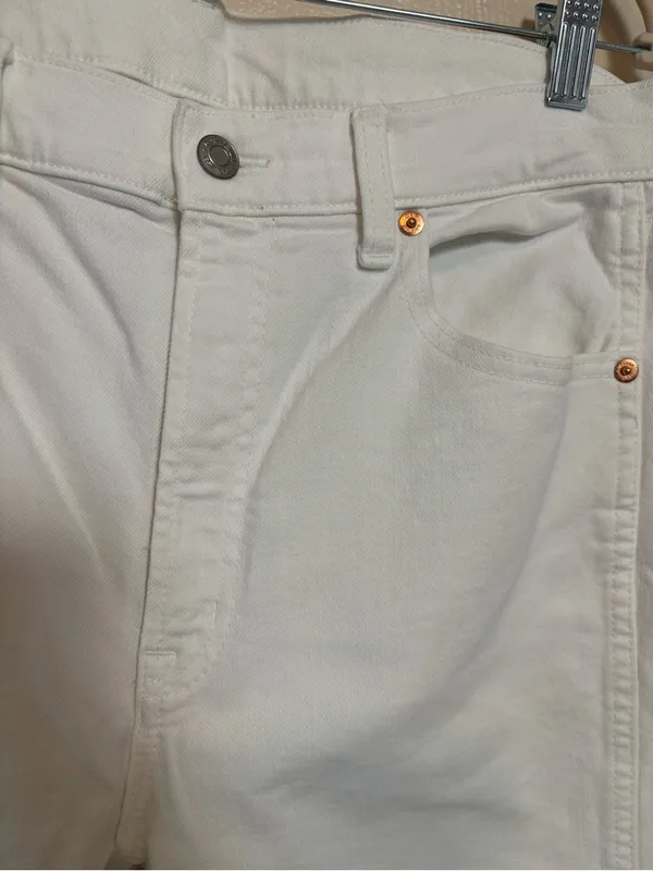 Gap Women’s Vintage Flare High Rise Raw Hem Stretch White Size 10 Regular - Image 2
