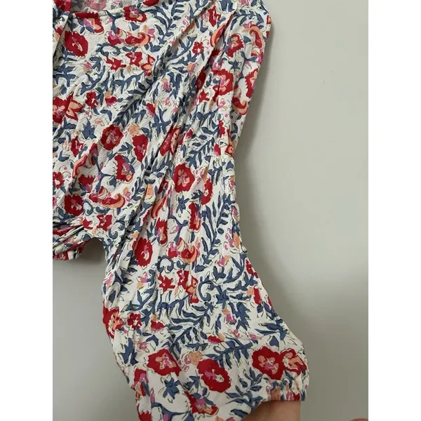 Billabong Safe Bet Surplice Top Floral V-Neck Boho Blouse Size Medium - Image 8