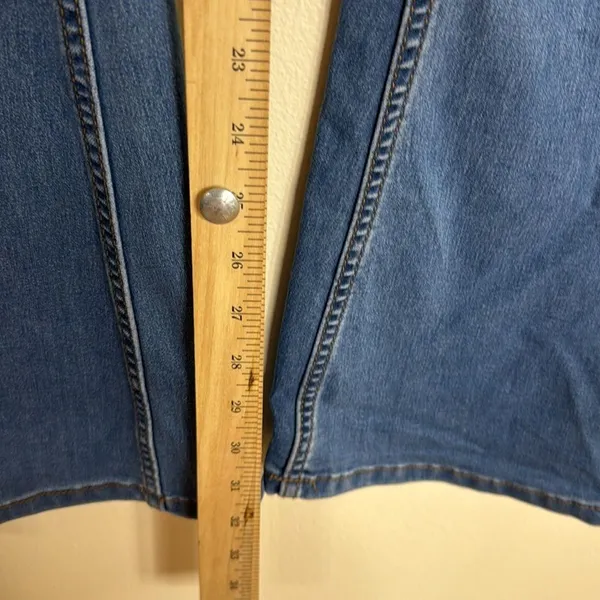 Free People We The Free‎ Women Penny Flare Elastic Waist Jeans Blue Size 24 - Image 6