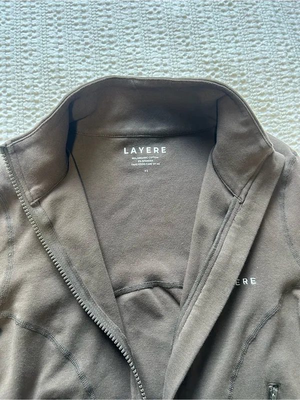 Layere Organic Cotton Espresso Brown zip jacket - Image 4