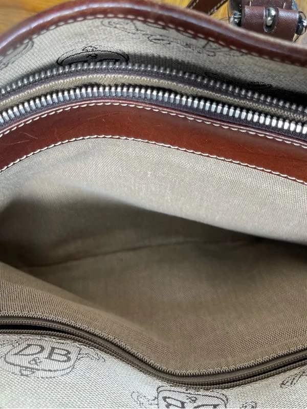 Dooney & Bourke Brown work office Executive Satchel Signature Logo Canvas bag - Image 11