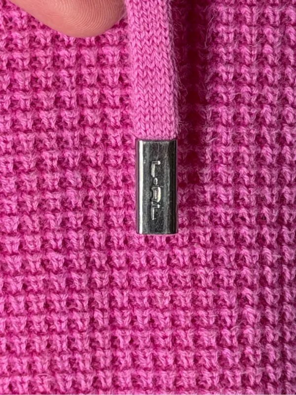 Lauren Ralph Lauren‎ Cotton Waffle Knit Cowl Neck Pullover Sweater Preppy Pink - Image 4
