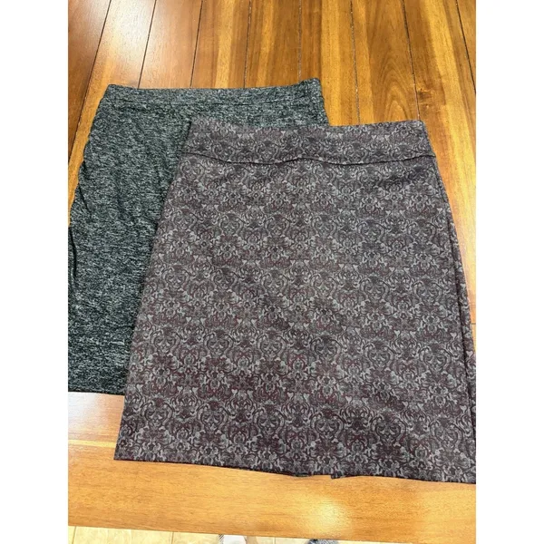 Banana Republic Margaret M Women’s Skirt Bundle Size L Gray Print 2 Piece Lot - Image 14