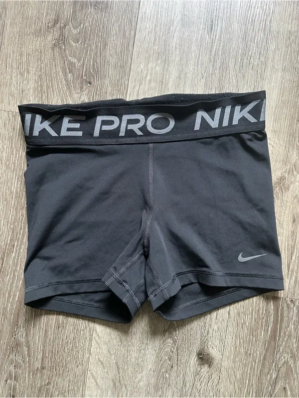 Nike Black women's Pro Compression Shorts with Gray Logo size small - Image 2