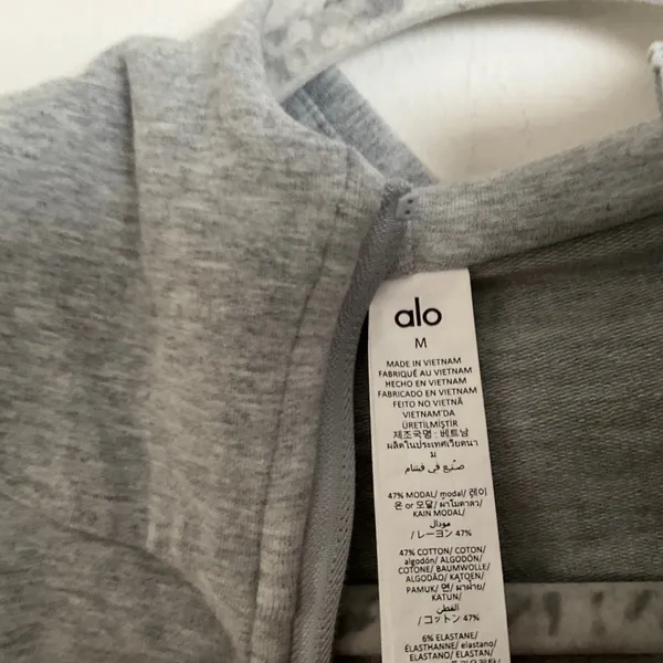 Alo Yoga Sway Full Zip Hoodie Athletic Heather Grey M - Image 5