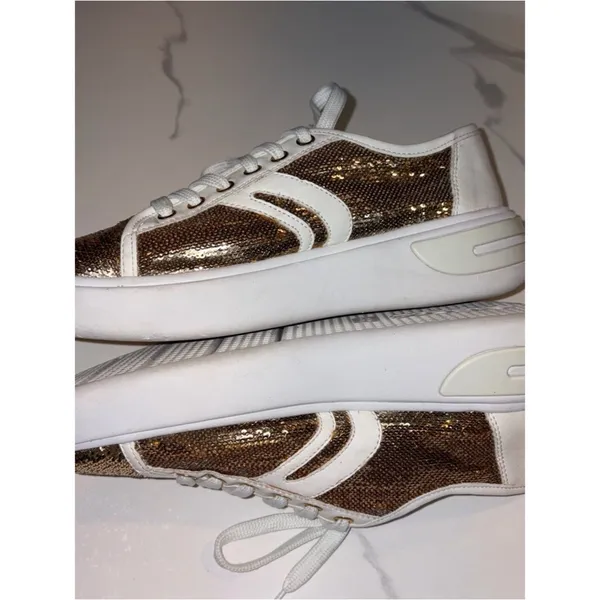 GEOX gold glitter leather sneakers 8 - Image 7
