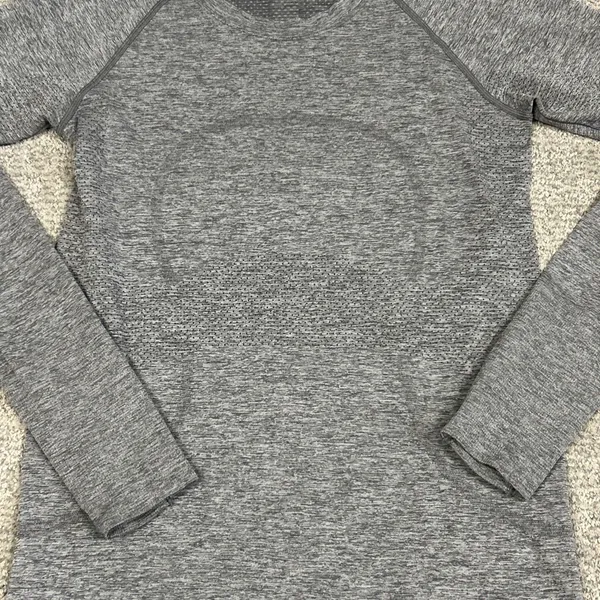 Lululemon Swiftly Tech Shirt Long Sleeve Womens 8 Gray Top Athletic Stretch - Image 2