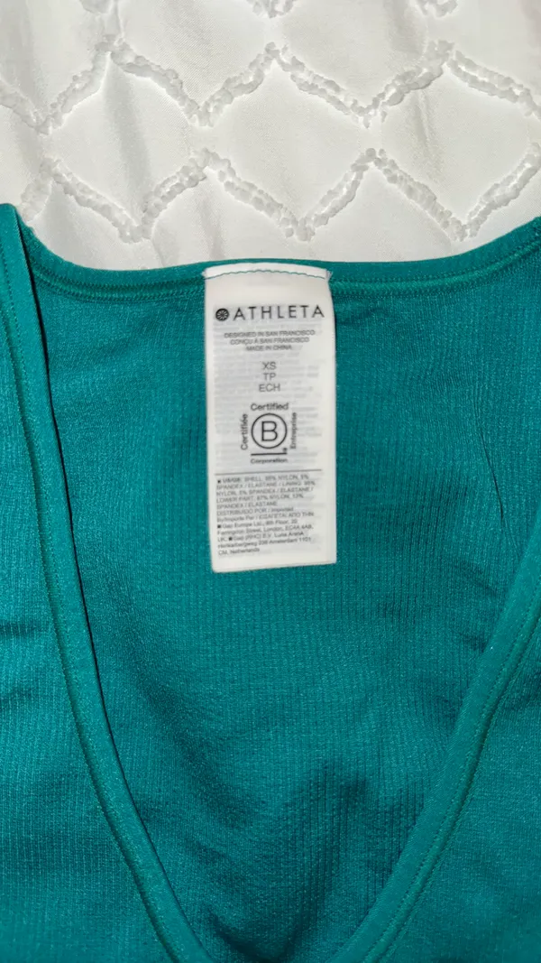 Athleta Ribbed Tank Racerback Green - Image 2