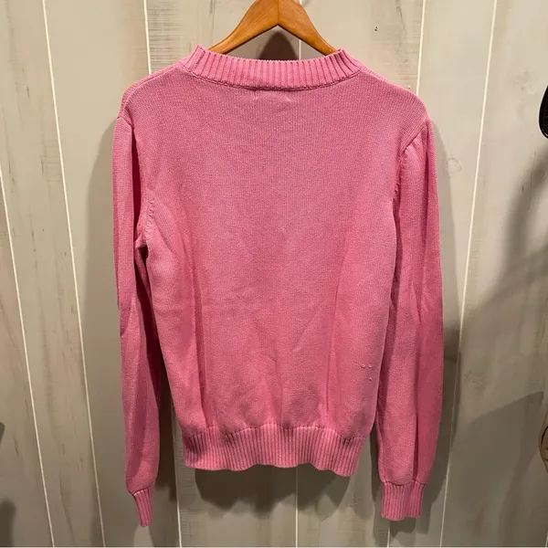 Cute cotton candy pinky american flag Simply Southern chunky sweater USA ‘Merica - Image 10