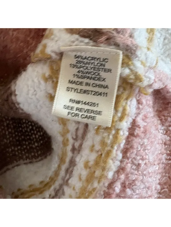 Sincerely Jules Color Block Striped Knit Sweater Pink White Brown Size S ST20411 - Image 3