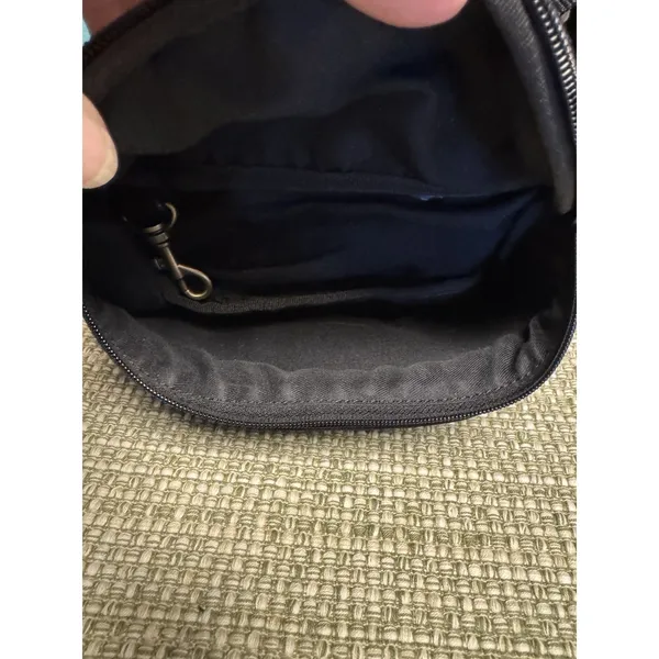Boulder Ridge‎ 3 Zippered Pouch Belt Bag In Black Leather With Adjustable Strap - Image 3