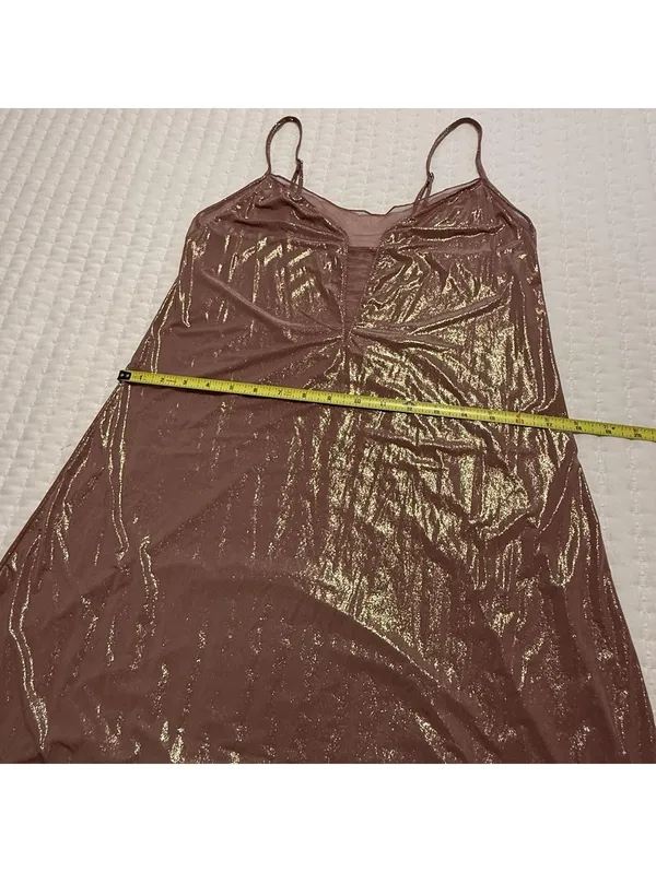 Victoria’s Secret Mauve Pink Rose Gold Shimmer Sz M Medium Nightie Slip Lingerie - Image 7