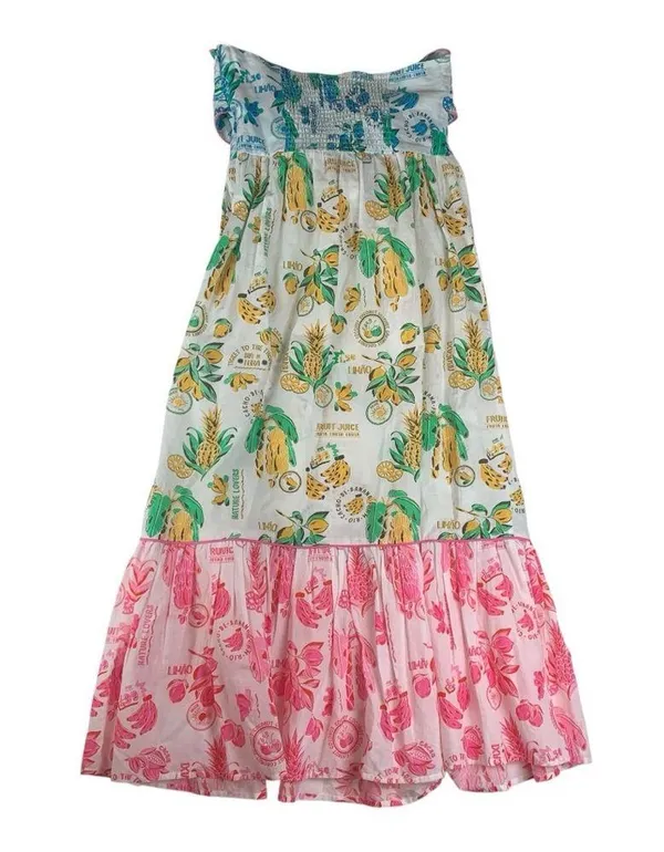 FARM Rio size medium tiered midi cutout new Colorful Tropical Print Dress coveru - Image 16
