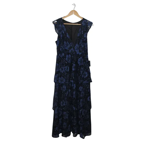 NWT Lulu's Molinetto Navy Blue Lace Ruffled Tiered Maxi Dress Size M - Image 6