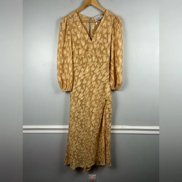 Hello Molly DAY AFFAIRS MIDI DRESS GOLD size - Image 3