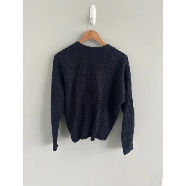 Madewell Waffle-Knit V-Neck Cardigan Size Small - Image 5