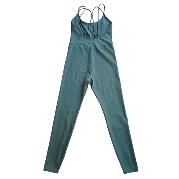 American Eagle Womens Teal Strappy Back Active Jumpsuit Size Medium Green - Image 4