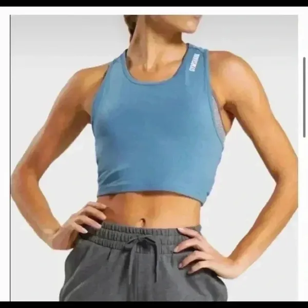 ⭐️ Gymshark Training Cropped blue Vest in size xs - Image 5