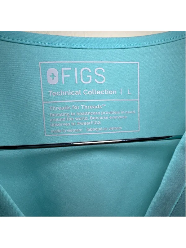 FIGS Technical Collection Scrub Top Size L Cyan - Image 2
