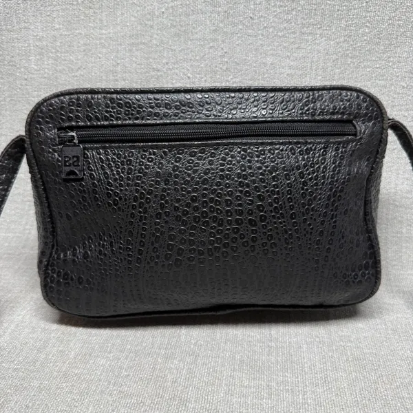 Vintage Black Faux Reptile Leather Crossbody Bag Small Western Boho‎ Y2K - Image 3