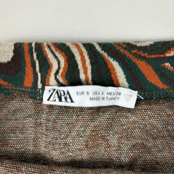 Zara‎ Skirt Womens Small Multicolor Geometric Knit Short Elastic Waist Pull On - Image 2