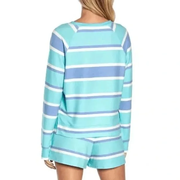 Wildfox Purple Aqua Striped Sleep Lounge Top Shorts 2 Piece Set Small NWT - Image 13