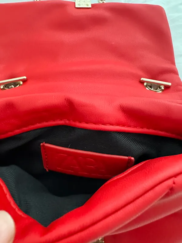 ZARA Red Chain Purse - Image 8